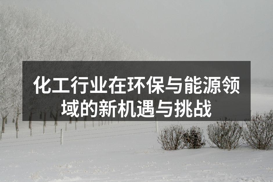 化工行业在环保与能源领域的新机遇与挑战